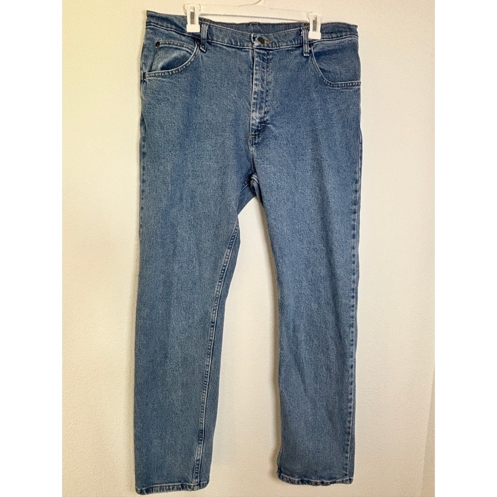 Wrangler Five Star Premium Denim Jeans Mens 38x32 Medium Wash Straight 1096FXVDB